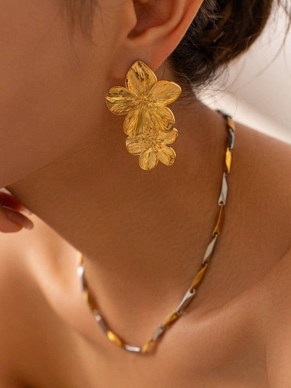 Ivy Stacked Flower Earring