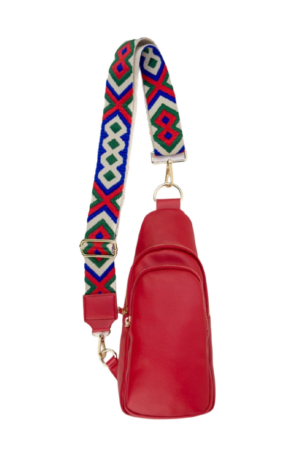 Leather Sling Bag  - Red