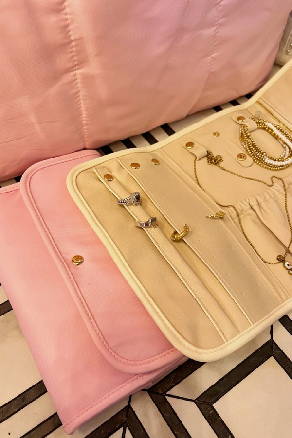 Jewelry Roll-Up Case - Pink