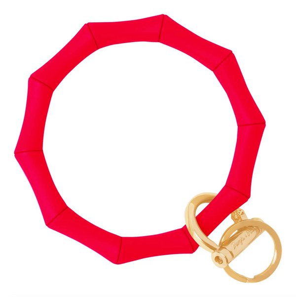 Bamboo Silicone Key Ring - Red