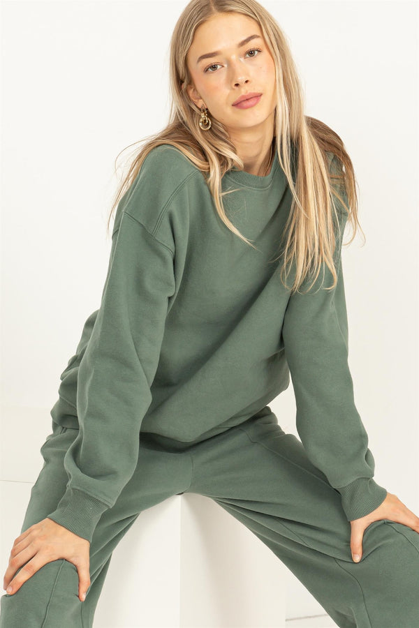 'A Hint' Sweatshirt - Gray Green