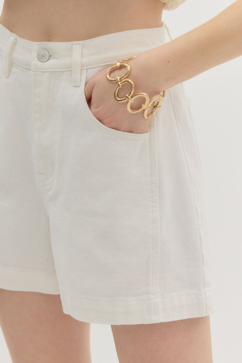 'Vintage Charm' Shorts - White