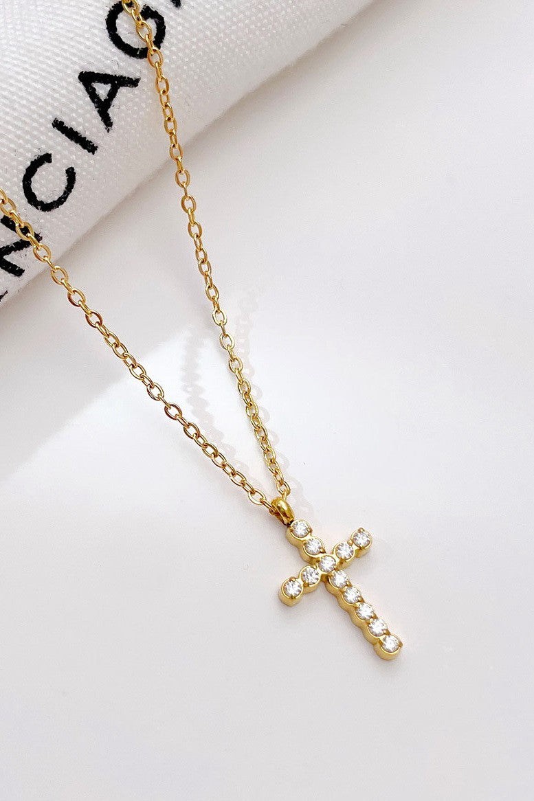 Tarnish Free Cross Necklace - Gold