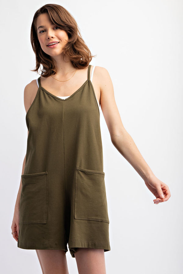 'Sunny Times' Romper - Olive