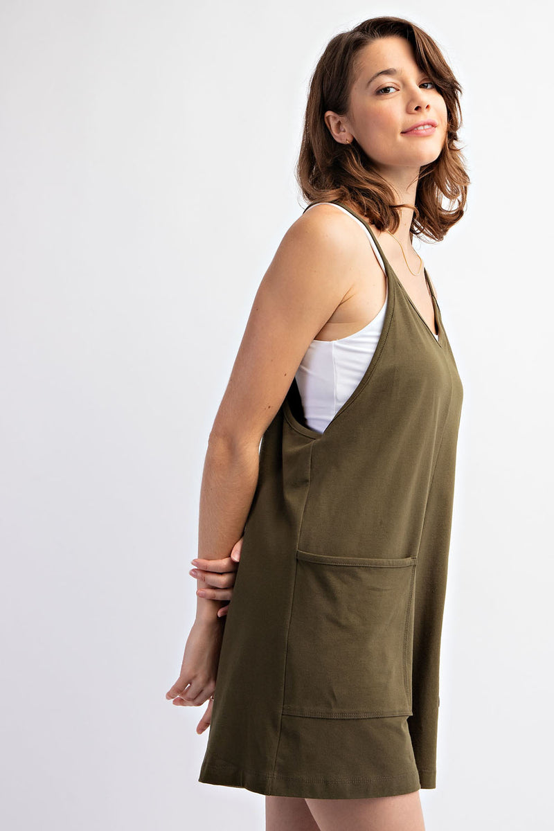 'Sunny Times' Romper - Olive