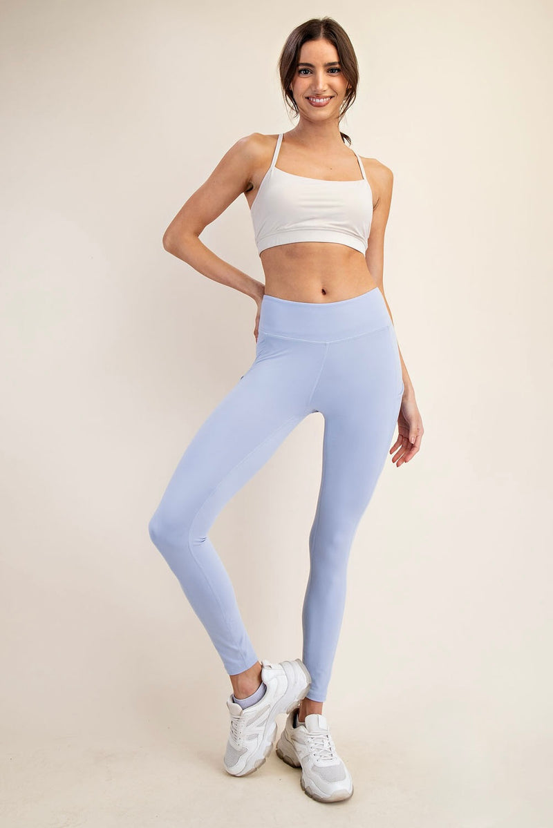 Butter Soft Leggings - Pastel Blue