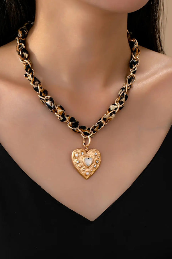 Leopard Cord Charm Necklace