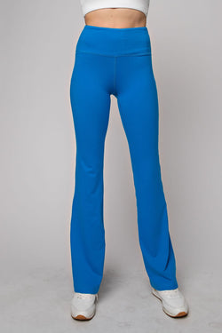 'Cool With It' Flared Yoga Pants - Blue