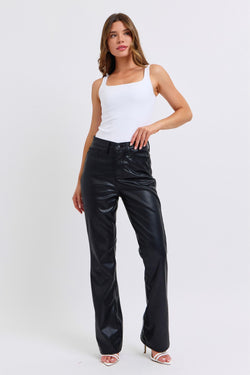 Judy Blue Tummy Control Faux Leather Bootcut Jean