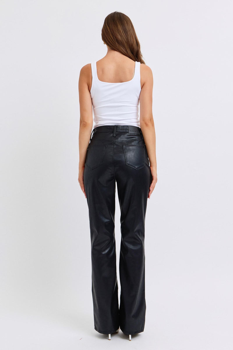 Judy Blue Tummy Control Faux Leather Bootcut Jean