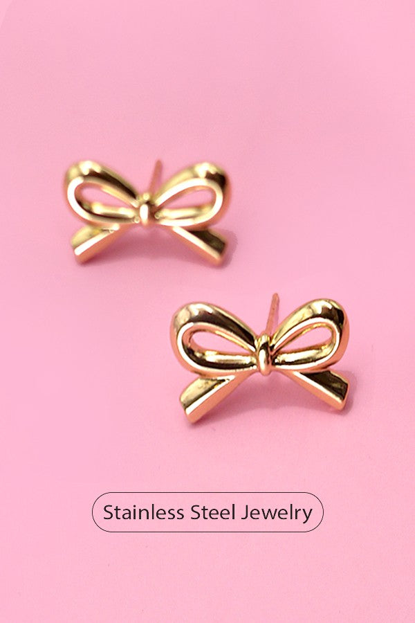 Tarnish Free Bow Stud Earrings