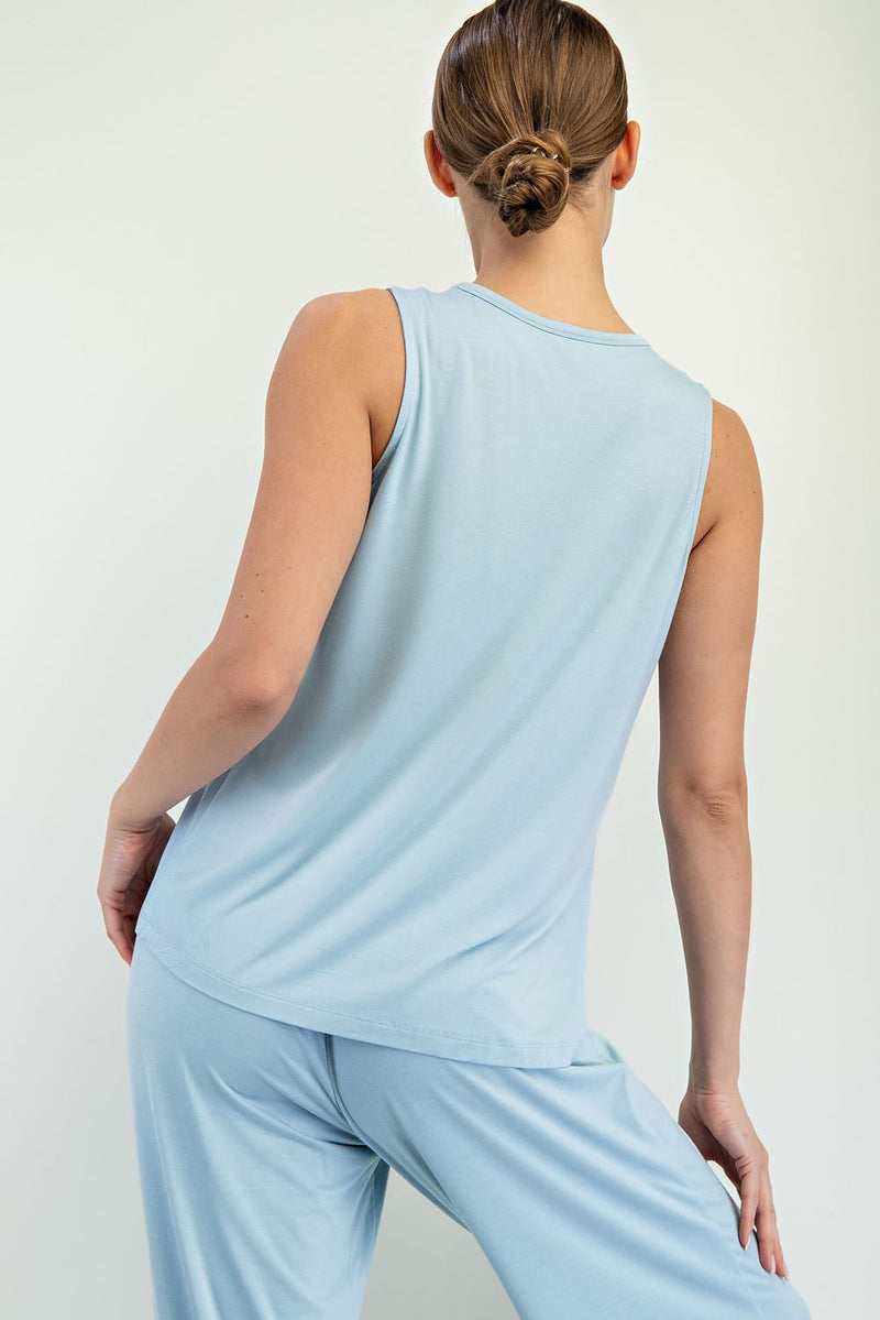 'With the Flow' Tank - Light Blue