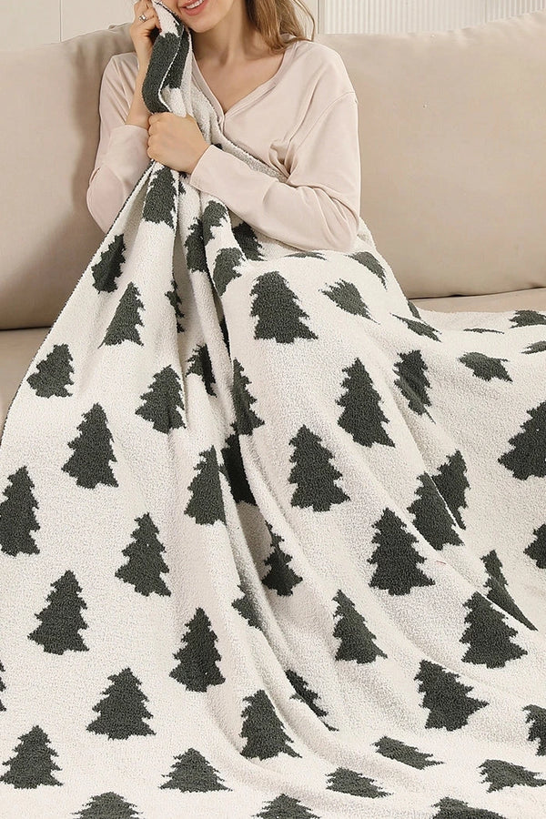 Trees Pattern Cozy Throw Blanket
