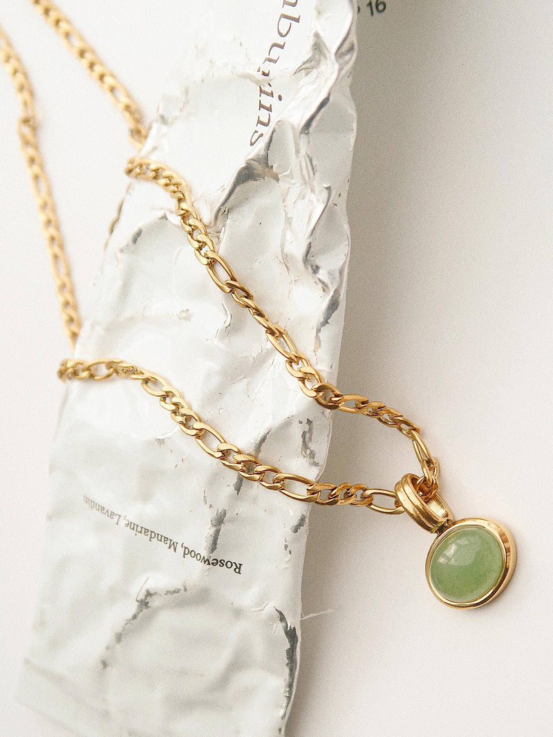 Winslow Green Stone Pendant Chain Necklace