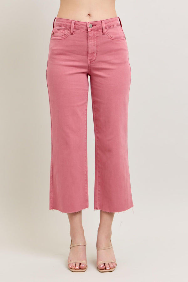 Judy Blue Rose High Rise Cropped Jeans