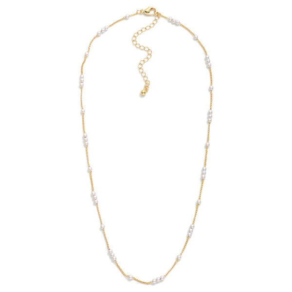 Pearl Cluster Necklace - Gold