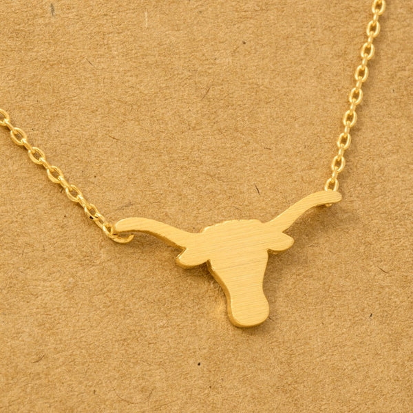 Steer Pendant Necklace - Gold