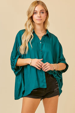 'Shine Through' Top - Forest Green