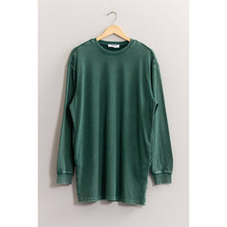 Oversized Mini Sweatshirt Dress - Green