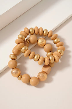 Wood Beaded Bracelet Set