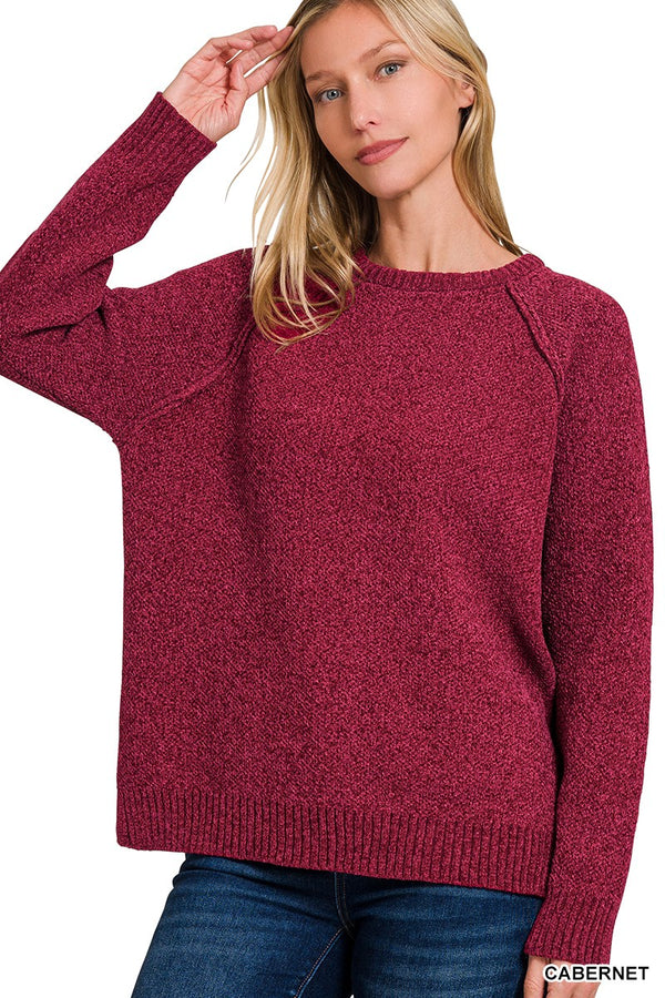 Chenille Sweater - Cabernet