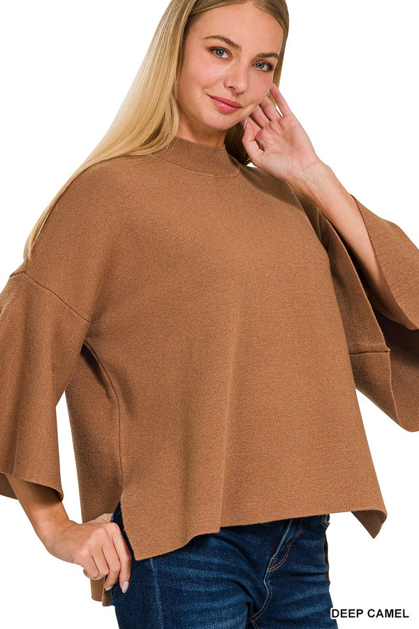 Bell Sleeve Sweater - Camel