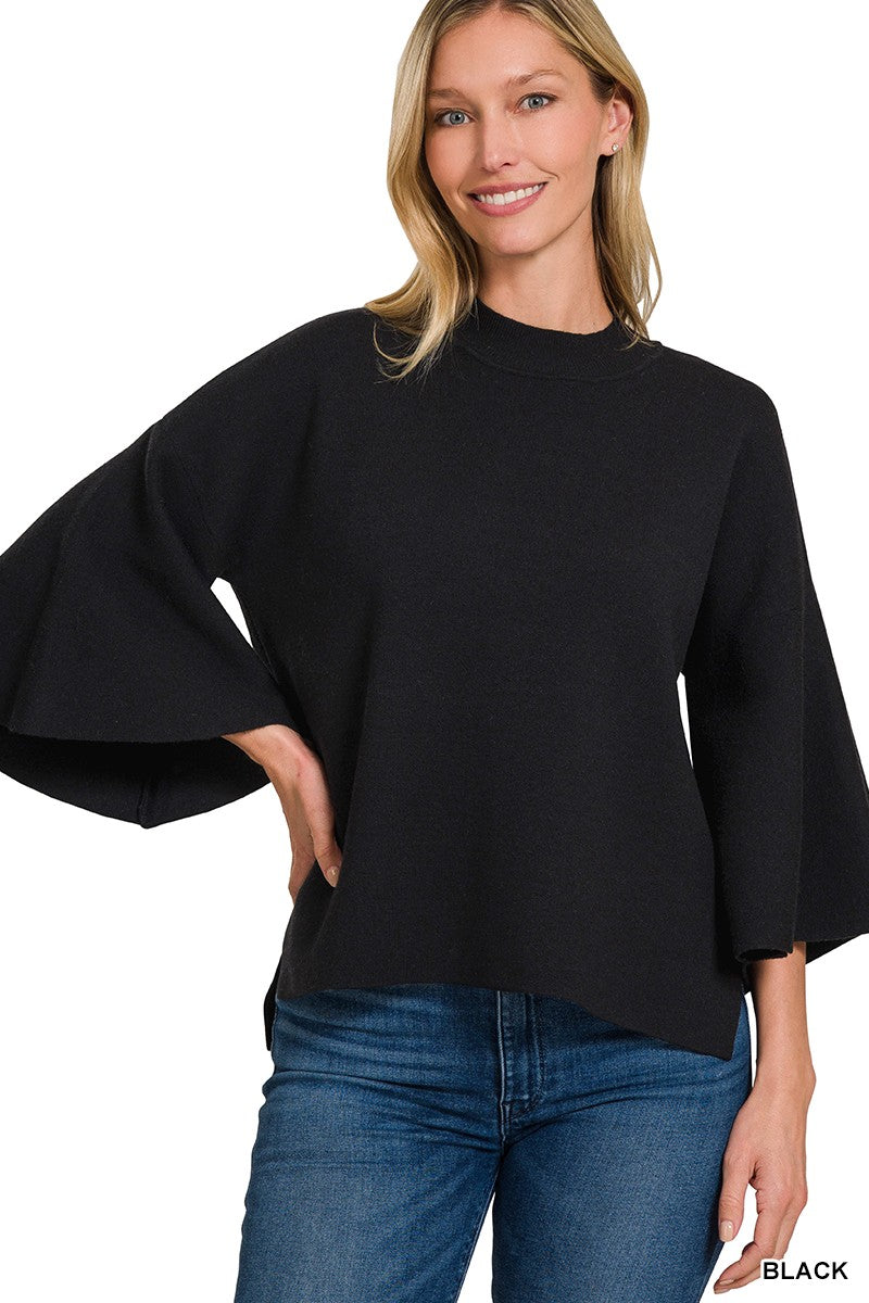 Bell Sleeve Sweater - Black