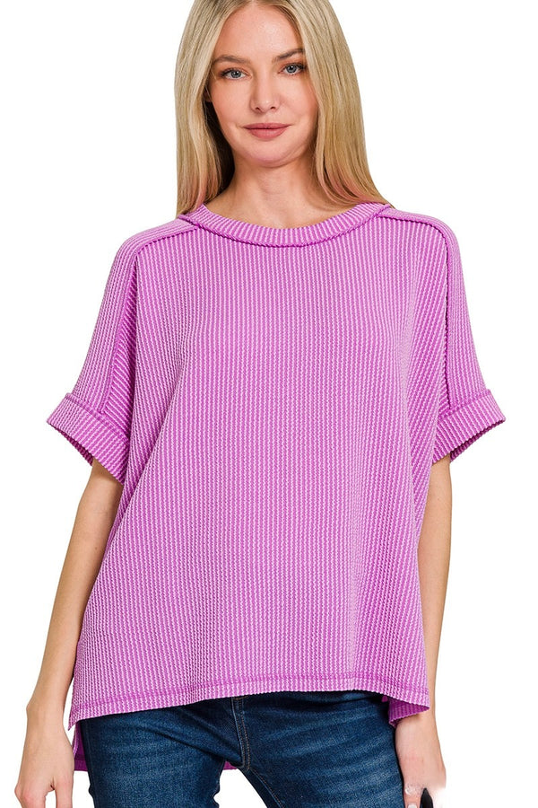 Ribbed Tee - Violet