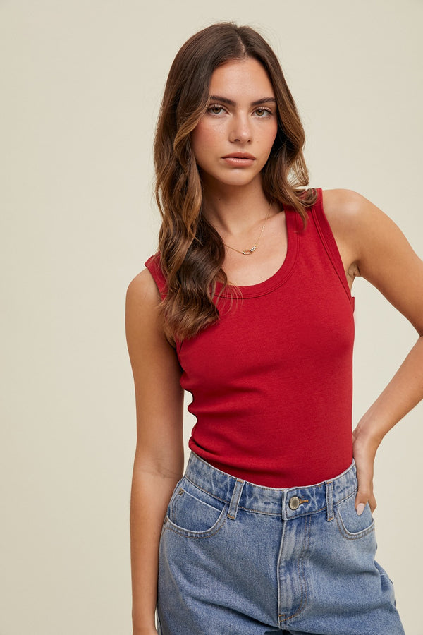 RIbbed Tank - Red