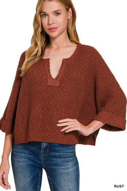 'Which Chapter' Knit Top - Rust