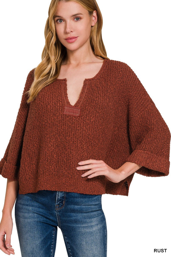'Which Chapter' Knit Top - Rust