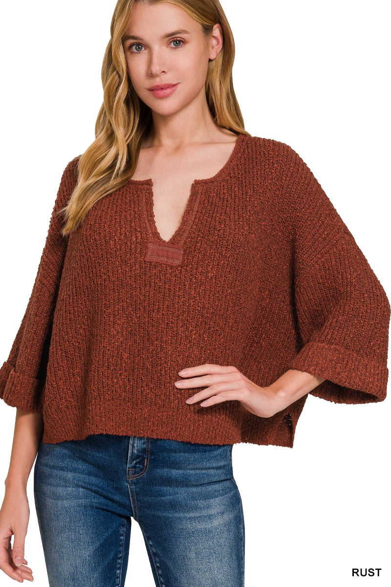 'Which Chapter' Knit Top - Rust