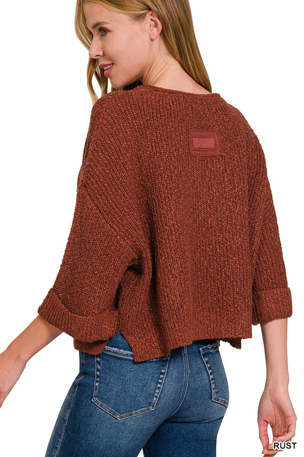 'Which Chapter' Knit Top - Rust
