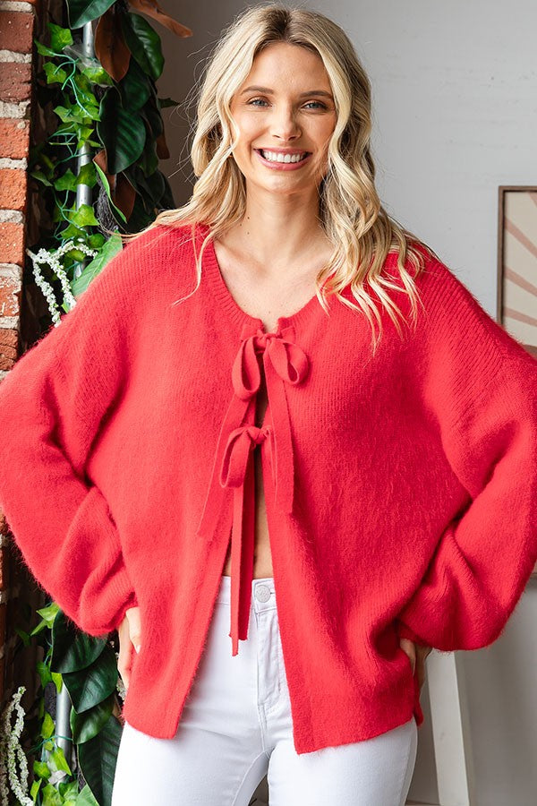 'Love Language' Cardigan - Red