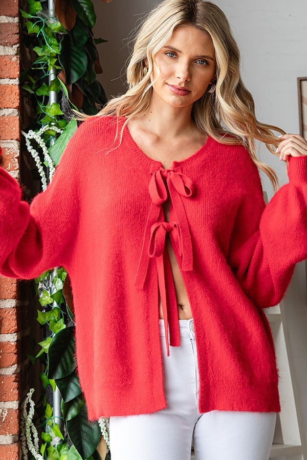 'Love Language' Cardigan - Red