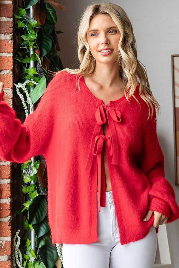 'Love Language' Cardigan - Red