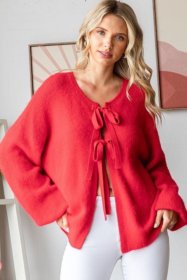 'Love Language' Cardigan - Red