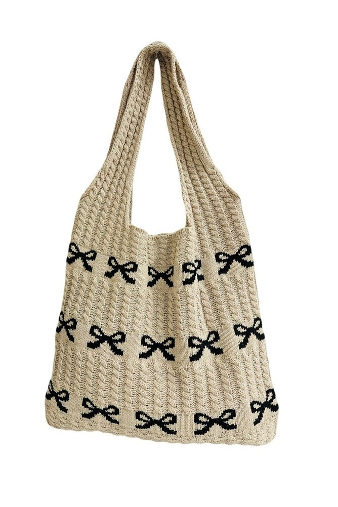 Crochet Bow Tote Bag