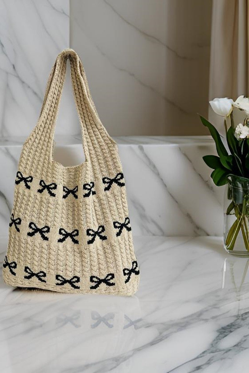 Crochet Bow Tote Bag