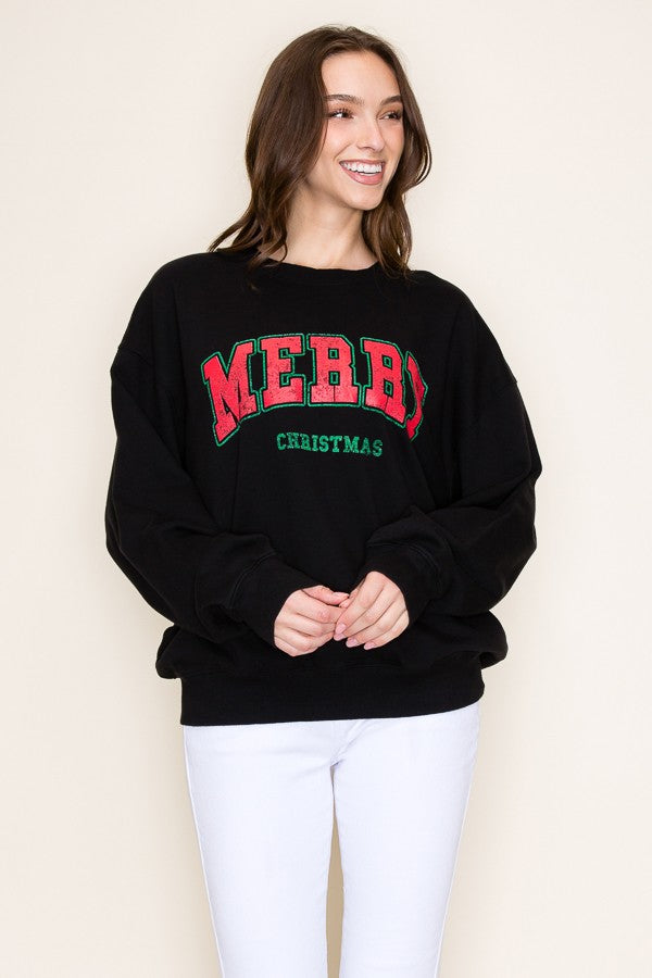 'Merry Christmas' Stencil Sweatshirt