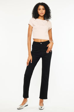 High Rise Slim Straight Jeans