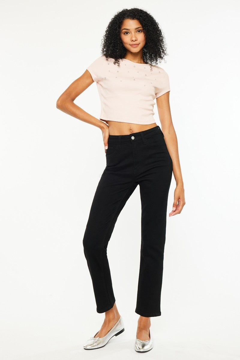 High Rise Slim Straight Jeans