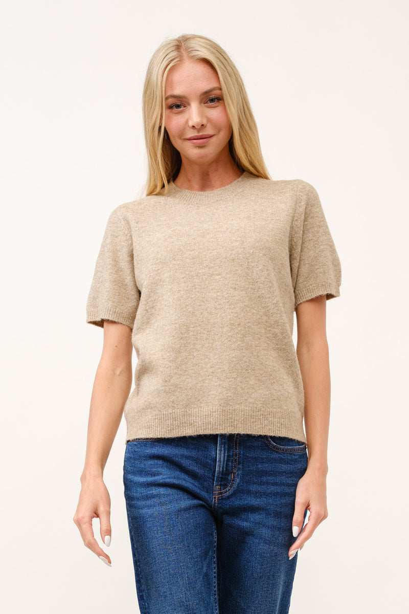 'Let It Be' Sweater Top - Camel