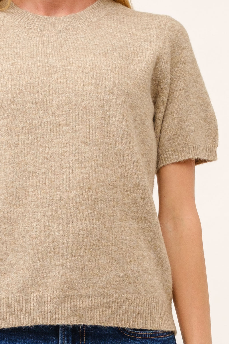 'Let It Be' Sweater Top - Camel