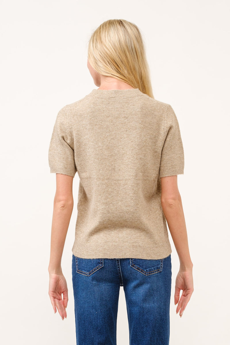 'Let It Be' Sweater Top - Camel