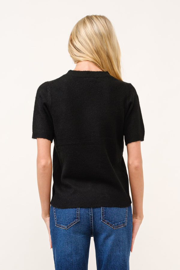 'Let It Be' Sweater Top - Black