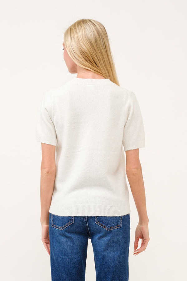 'Let It Be' Sweater Top - White
