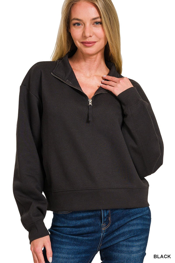 Half Zip Sweatshirt - Black