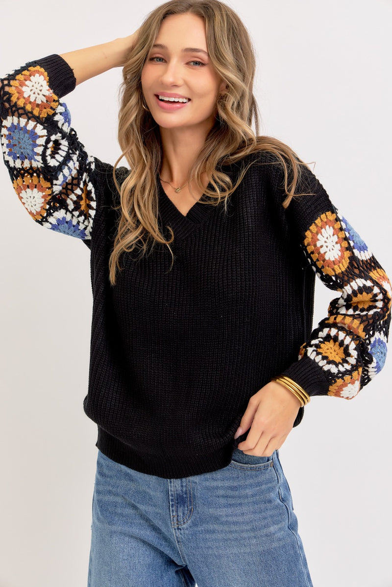 'Crochet All Day' Sweater