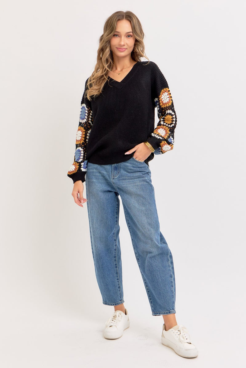 'Crochet All Day' Sweater
